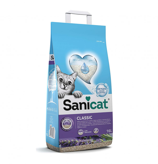 Sanicat lettiera gatto classic con lavanda da 16 litri