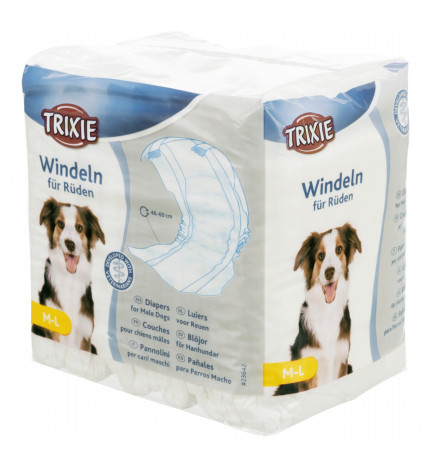 Trixie cane pannolini a fascia per cane maschio m l 12 pezzi