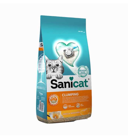 Sanicat lettiera gatto clumping white duo vaniglia e mandarino da 10 litri