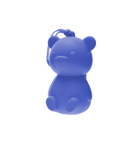 Ferribiella cane portasacchetti igienici teddy in silicone 10x5x6,5 cm  azzurro