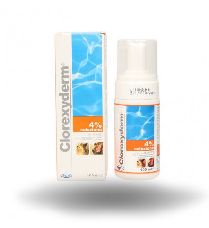 Icf cane e gatto clorexyderm soluzione 4% da 100 ml